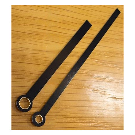 Hodinové ručičky – Non Euro Fitting (NEF) – černé 35 až 166 mm