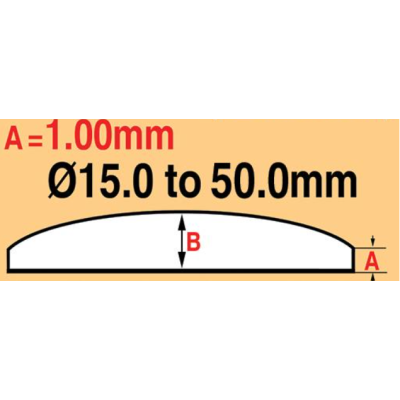Sfériské sklíčko 1,0 mm průměr 23,0 mm - 23,9 mm