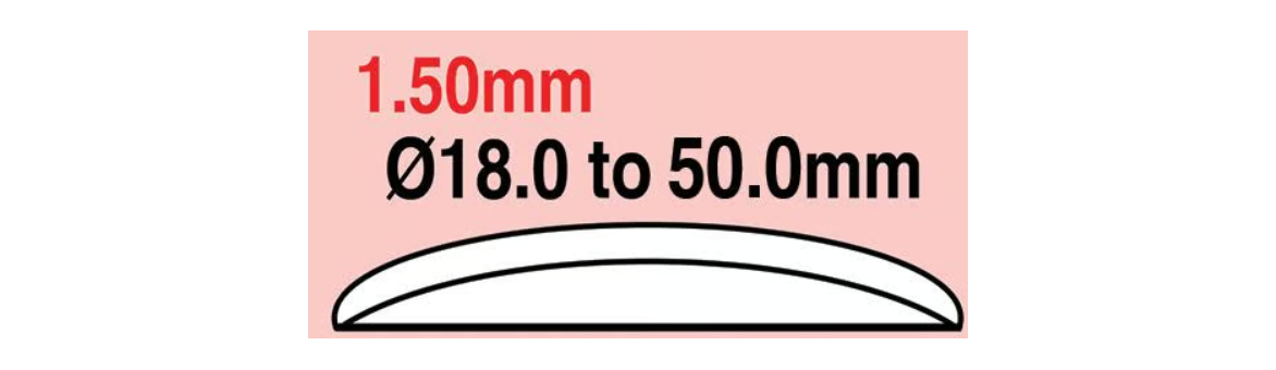 V1,5 vypouklá sklíčka 1,5mm